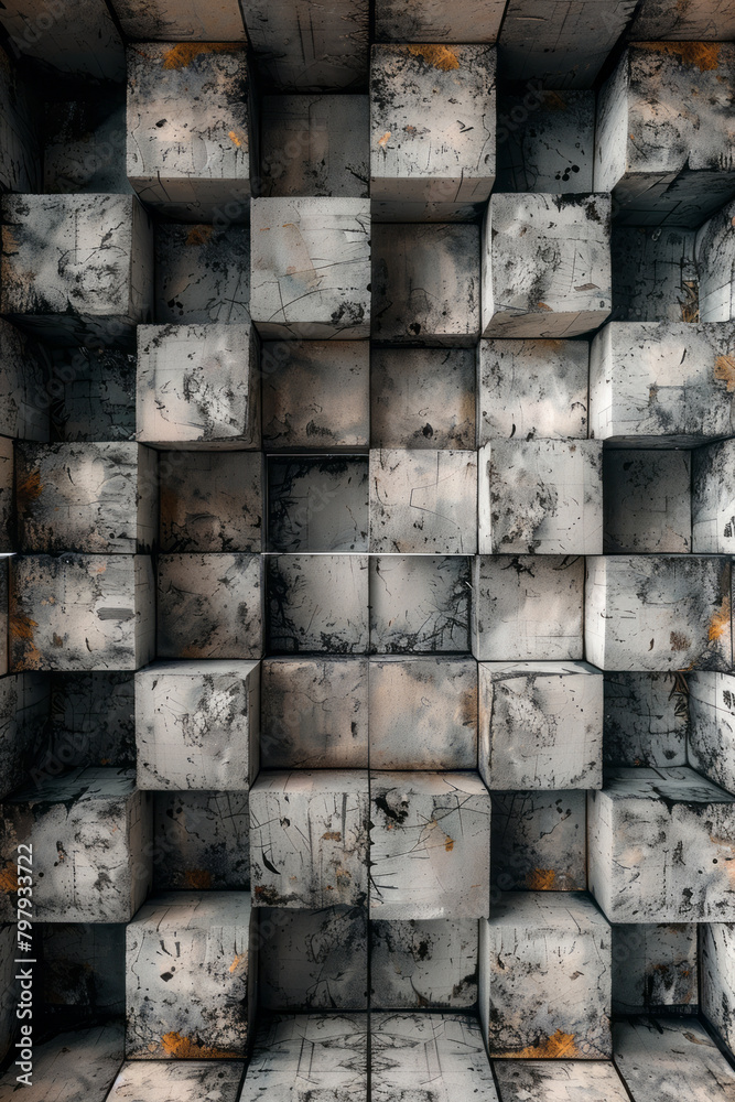 Poster A grid of squares that appear distorted but are actually perfect squares, known as the wall illusion,