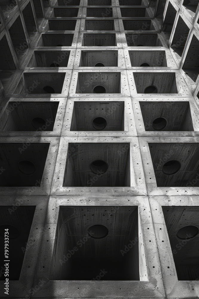 Poster a grid of squares that appear distorted but are actually perfect squares, known as the wall illusion