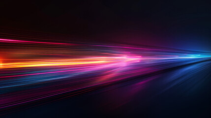 A colorful, long, and blurry line of light