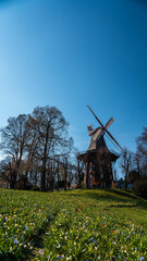 Traditional Windmill in Bremen on Sunny Day