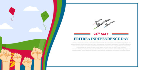 Vector illustration of Eritrea Independence Day social media feed template