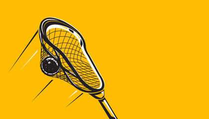Lacrosse stick and ball. Sport concept