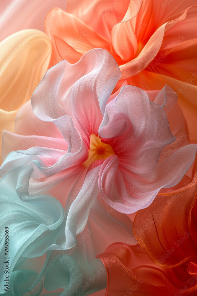 Aufkleber a subtle design where soft-hued stripes gently twist into a kaleidoscope, giving a tranquil, soothin