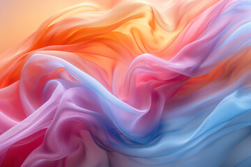 Obraz premium An image with stripes bending and swirling around each other, creating a fluid motion effect in pastel tones,