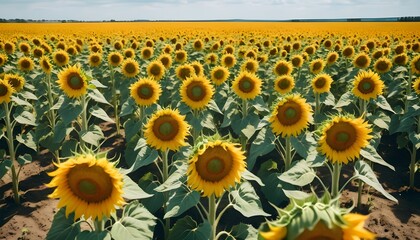 sunflowers in the field of sunflowers