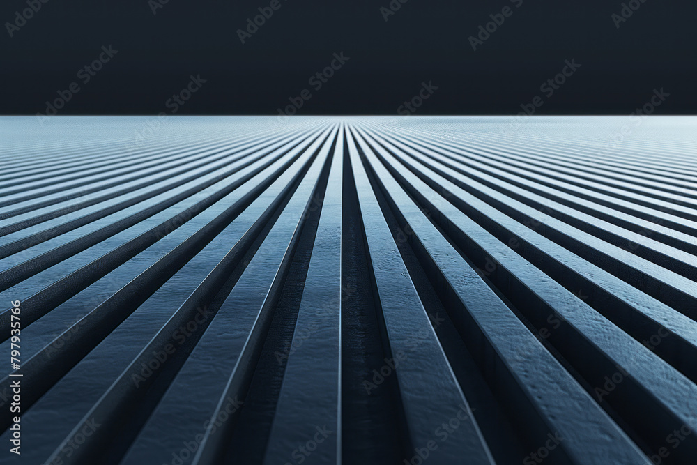 Poster A design featuring horizontal stripes that seem to bulge outward, creating a 3D effect on a flat surface,