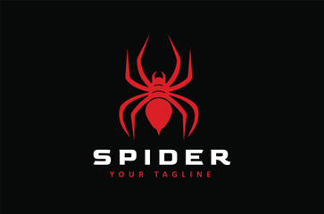 Silhouette of Arthropod Insect Red Spider symbol design on Dark background