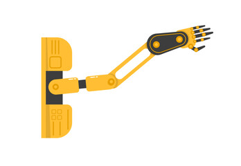 PNG, Manufacturing industry mechanical robot arm, machinery technology, factory machine hands. Set of robotic hand tools or industrial welding robots in a factory of a production line manufacturer. Ve