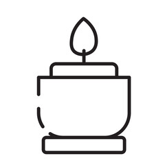 Candle Cosmetic Fashion Line Icon