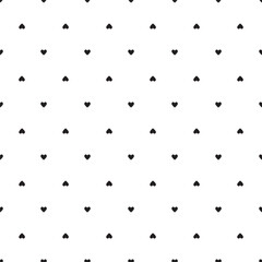 Seamless pattern of cute black hearts. Background, valentines day, kids, wrapping paper. Vector illustration