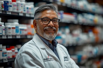 Pharmacist standing in a drugstore