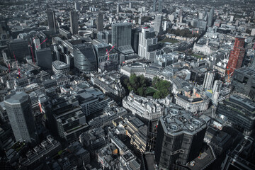 Aerial view over London 
