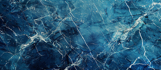 Cool cerulean marble texture with deep blue and white veins, perfect for a refreshing and vibrant background