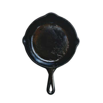 Pna iron skillet  isolate on transparent png.
