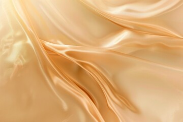 Fototapeta premium Light golden, silky satin fabric with a soft sheen and subtle folds