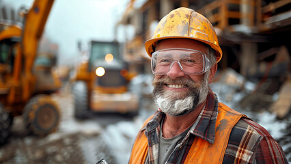 portrait of a worker on a construction site