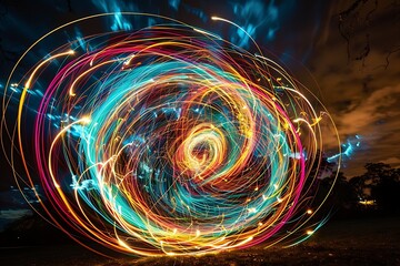 Utilize light painting photography to showcase the creative manipulation of light and exposure. 