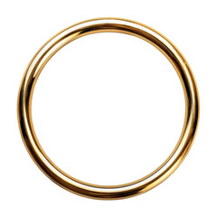 Gold plated circle isolate on transparent png.