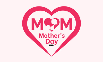 Mother's day love celebration vector illustration. Greeting holiday template for banner, card, background.