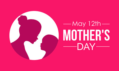 Mother's day love celebration vector illustration. Greeting holiday template for banner, card, background.