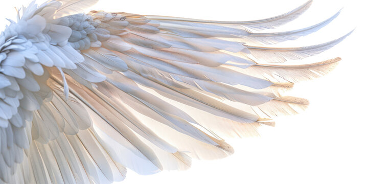Angel's wing isolate on transparent png.