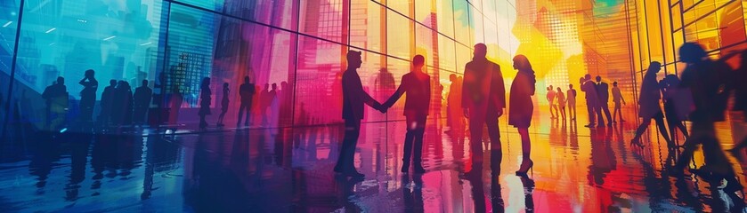 Business Handshake Agreement Partnership Deal Team Office Concept - obrazy, fototapety, plakaty