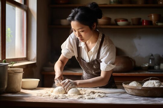 Kitchen making dough bread. - Powered by Adobe