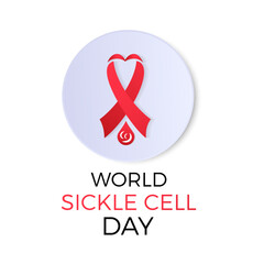 World Sickle Cell Day health awareness vector illustration. Disease prevention vector template for banner, card, background.