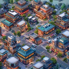 Obraz premium b'Isometric City Illustration'