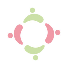 4 togetherness union logo vector