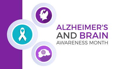 Alzheimer's and Brain awareness month health awareness vector illustration. Disease prevention vector template for banner, card, background.