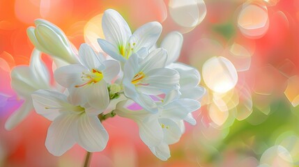 Capture a close up of the exquisite first white flowers blooming in spring set against a backdrop of the vibrant season