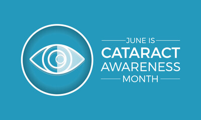 Cataract awareness month health awareness vector illustration. Disease prevention vector template for banner, card, background.