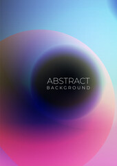 Abstract modern holographic vertical background vibrant gradient cover design template with colored spheres. Vector illustration