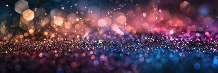 Abstract background of glitter effects. Defocused lights background.