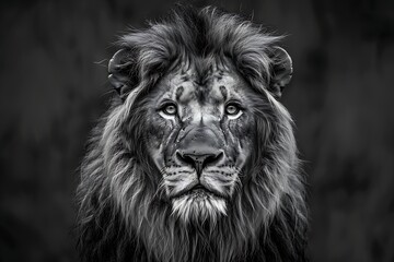 Employ black and white wildlife photography to capture a majestic lion. 