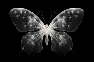 Butterfly x-ray magnification monochrome.