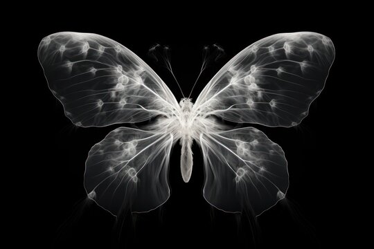 Butterfly x-ray magnification monochrome.