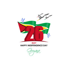 Vector illustration of Guyana Independence Day social media feed template