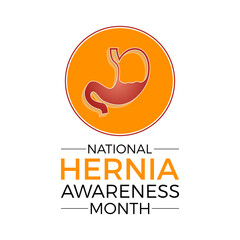 National Hernia awareness month health awareness vector illustration. Disease prevention vector template for banner, card, background.