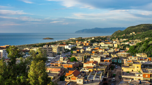 algeria, village, mediterranean sea, africa, north africa, algiers, aerial africa, algeria village, algerian, african village, algeria tourism, aerial, arab, road, arabic, jijel, morning, african.