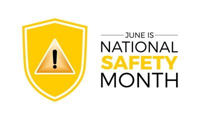 National Safety Month emergency awareness vector illustration. Accident safety prevention vector template for banner, card, background.