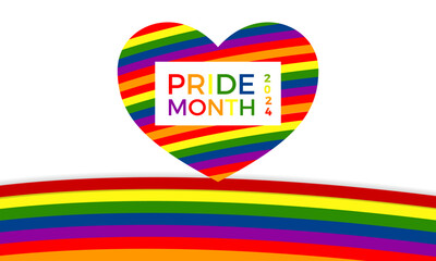 Pride Month lgbt vector illustration. Rainbow bisexual concept vector template for banner, card, background.