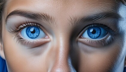 Obraz premium A macro photo of blue eyes 