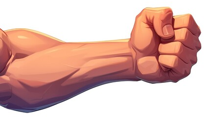 2d illustration of a hand gesture emoji featuring a flexed biceps icon