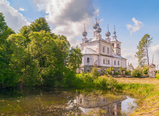 Historical Russian Orthodox Church of Transfiguration.Povodnevo.Yaroslavl Oblast.Russia