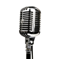 Retro microphone isolate on transparent png.