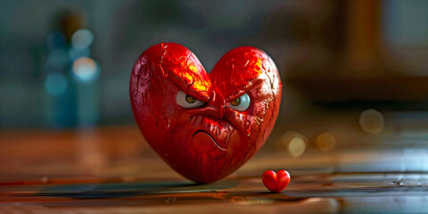 	
unhappy heart, ai generated.	
