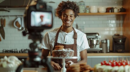 Chef Demonstrating Cake Recipe