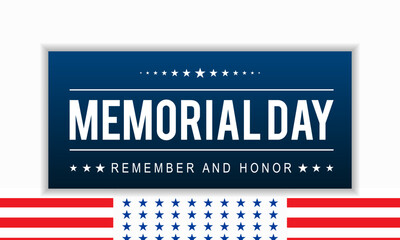 Memorial Day pride holiday vector illustration. Remembrance patriotic template for banner, card, background.
